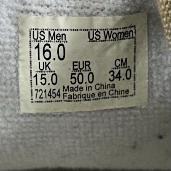 Vans Customs Old Skool Mens Size 16 Taos Taupe Tan Athletic Skate Shoes Used - Picture 11 of 11